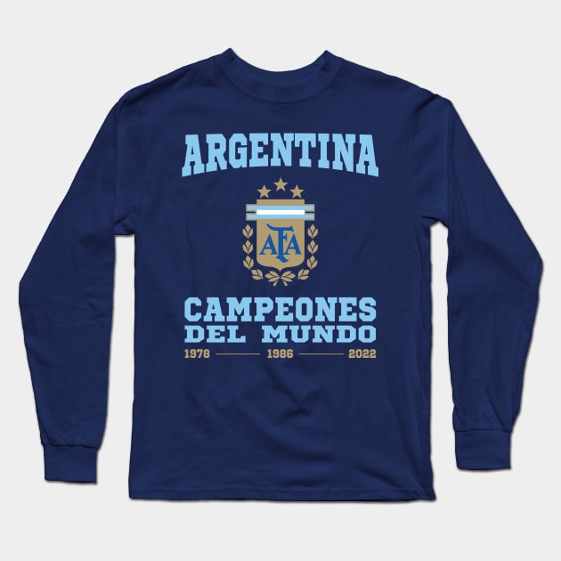 Argentina Campeones del Mundo World cup winners Long Sleeve T-Shirt by MarCreative